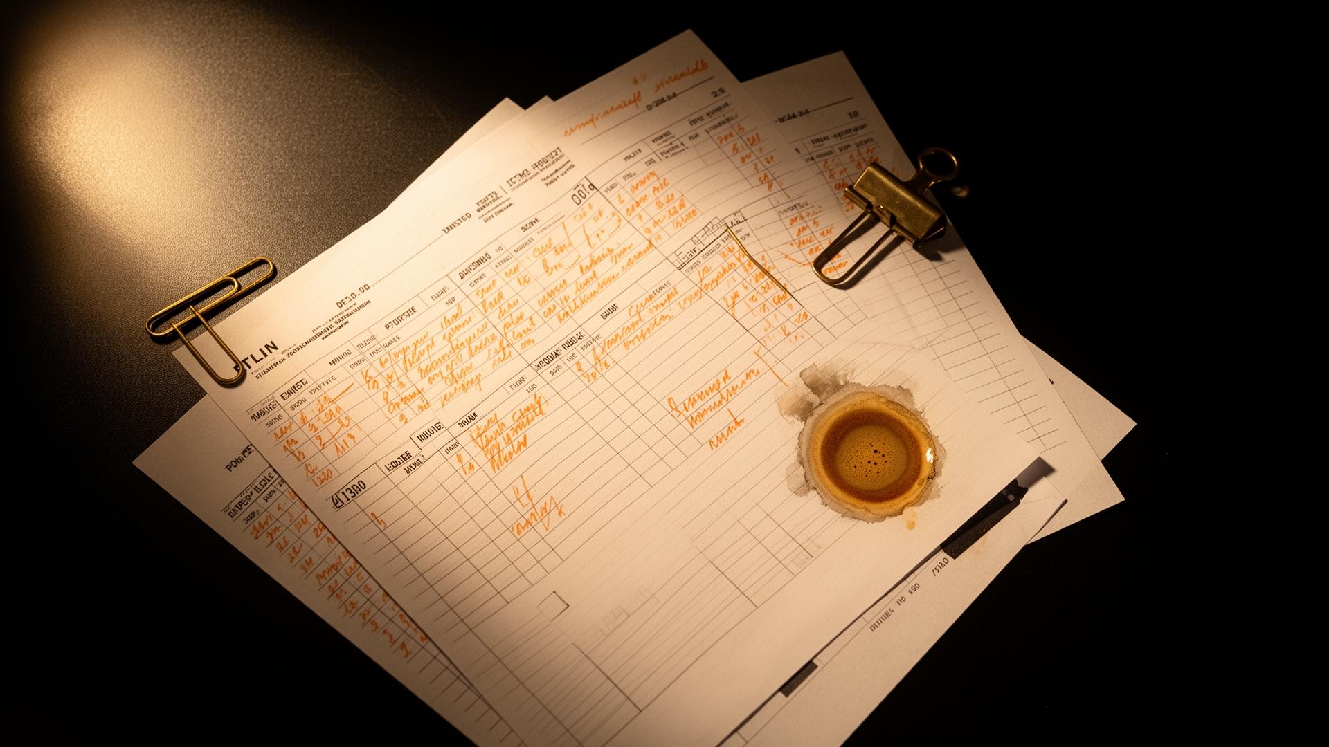 A printed weekly timesheet on a desk